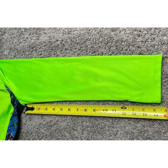 Adidas Boy Size Large Spell Out Logo Fluorescent Green Long Sleeve TShirt School - Picture 11 of 12